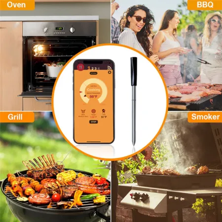 Smart Food Meat Thermometer Wireless Bluetooth Oven Grill BBQ App Read MUST  Have