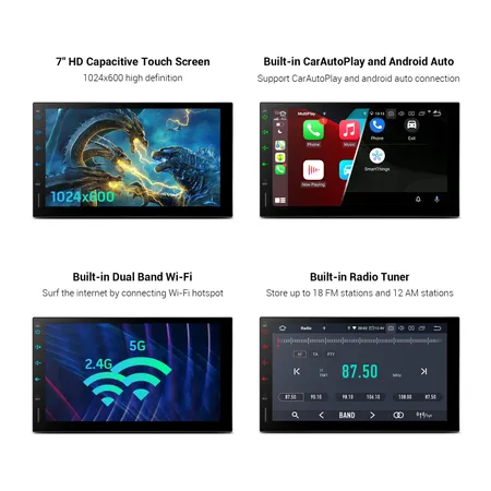 XTRONS 7 Double Din Android 11 Car Radio Player 6Core 4+64 Built in  Carplay/Android auto/DSP+SWC/4K Video/BT5.0 Car Stereo, Car Audio & Video  Systems