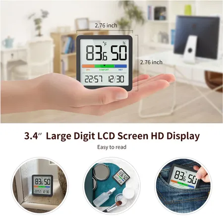 Accurate Digital Thermometer And Hygrometer With Lcd Display And