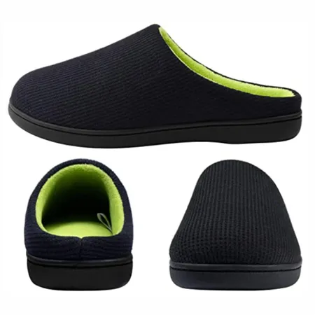 Black memory foam online slippers