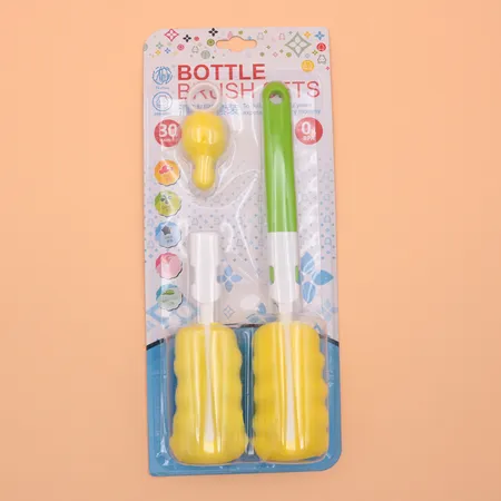 Set of 1 baby bottle + 1 bottle nipple sponge cleaner 