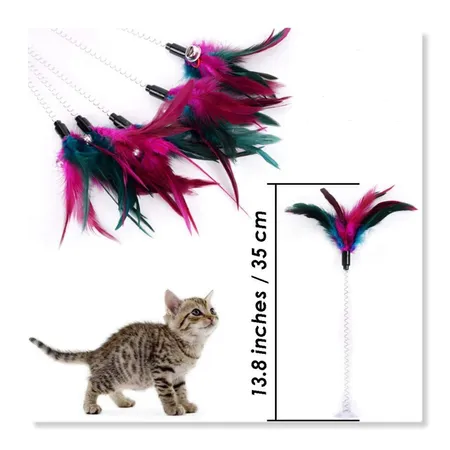 Bell Pet Toy Cat Accessories Tease Rod Feather Wand Cat Teaser