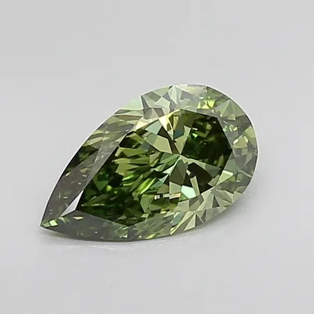PEAR 1.14ct VIVID GREEN VS2 IGI 635490132 Lab Grown Diamond