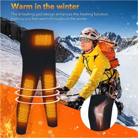 Women Men Electric Usb Heated Pants Winter Warmer Heating Trousers Fleece  Lined