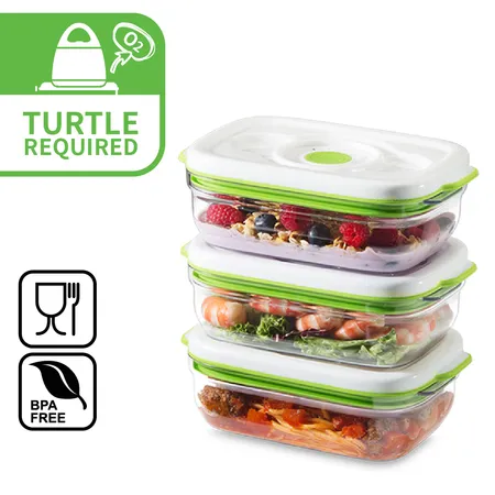 FOSA Vacuum Seal containers, Food Storage System Reusable Container Set  with Vacuum and 3 Reusable containers, Food Saver Containers for Cacuum Seal