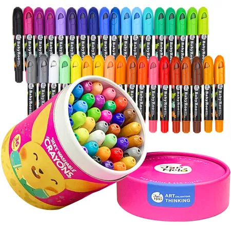  Jar Melo 12 Colors Washable Silky Crayons, Non Toxic