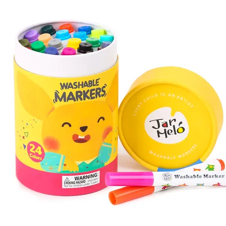 Jar Melo Washable Kids Markers; Non-Toxic, 12 Count, Broad Line