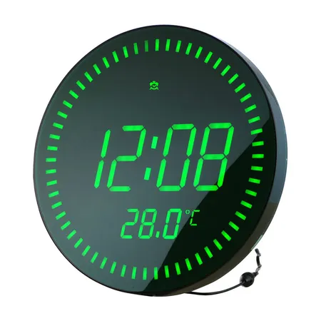 LED Wall Clock with Temperature