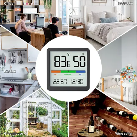 Digital Hygrometer Indoor Thermometer - Humidity Meter for Home, Bedroom,  Baby Room, Office, Greenhouse - Battery-Powered Humidity Gauge (White)