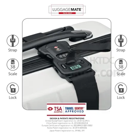 Luggage Tech Polyester Smart Strap TSA Approved Lock Digital Scale New