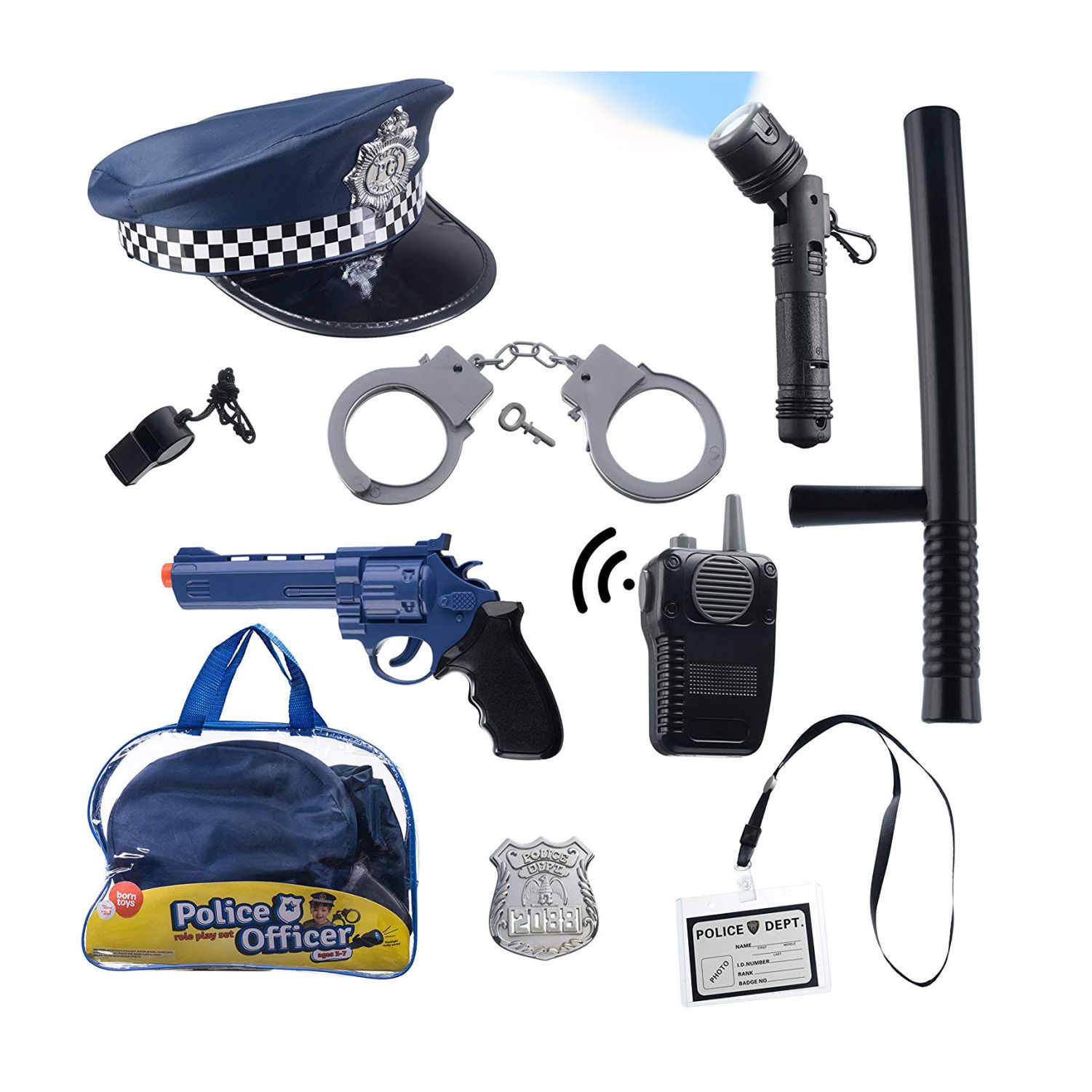 thumbnail image 2 of Buy Spooktacular Creations Kids Police Pretend Play Toy Set, Police Costume Accessories With 2 of 11