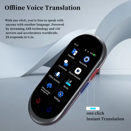 KAR Portable Voice Translator Offline Translation 8 Language Two-Way Tradutor  English Japanese Korean German Russian Spanish B : : Stationery &  Office Supplies