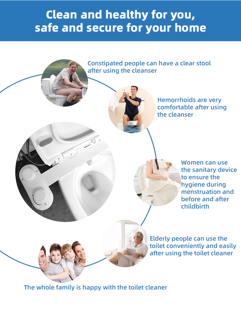 2023 New Ultra Slim Dual Knobs Fresh Bidet Toilet Attachment, Bathroom