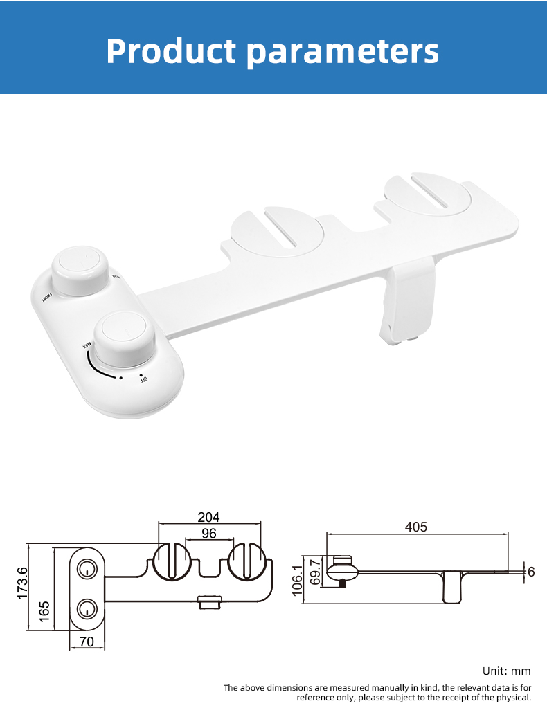 2023 New Ultra Slim Dual Knobs Fresh Bidet Toilet Attachment, Bathroom