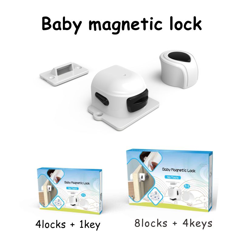 4 Keys+1 Lock Child Proofing Magentic Cabinet Door Lock | Safety Locks ...