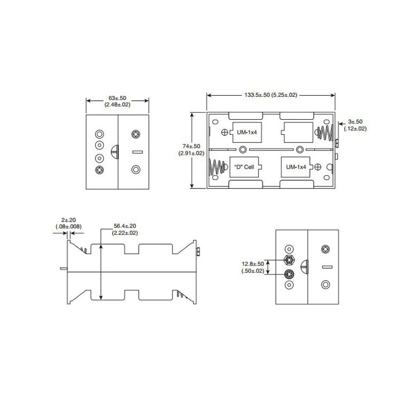 8 x D cell (UM1X8) Battery Box Case holder with lead wire for 12V Parts, Components