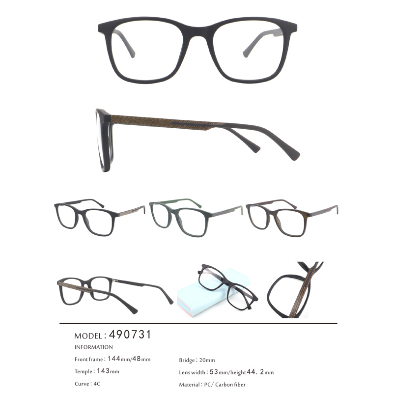 Carbon fiber temples Wayfarer Optical frames for Men 490731 眼镜及配件