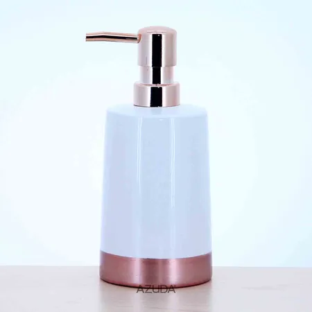 pink and brown bathroom accessories