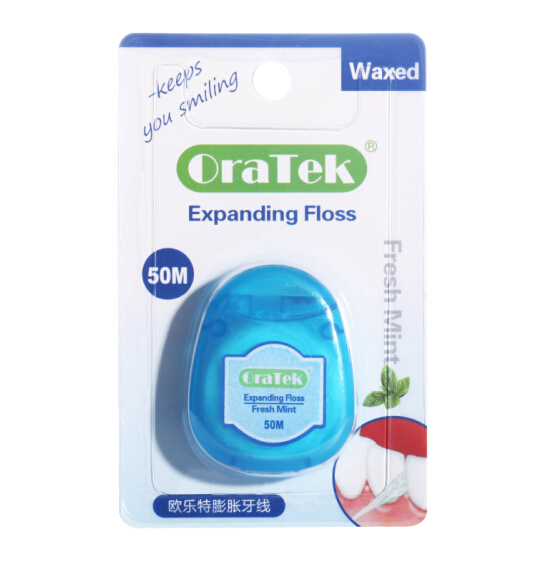 Expanding Dental Floss Waxed with Fresh Mint 50M Oral Hygiene Personal Care