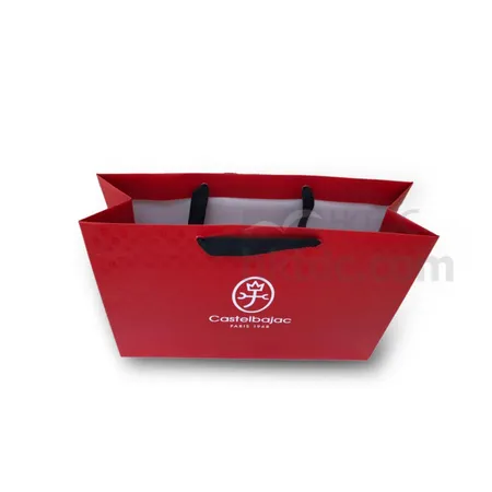 Download Luxury Custom Red Uv Glossy Paper Bags With Handle Paper Packaging Printing Packaging Stationery Office Equipment