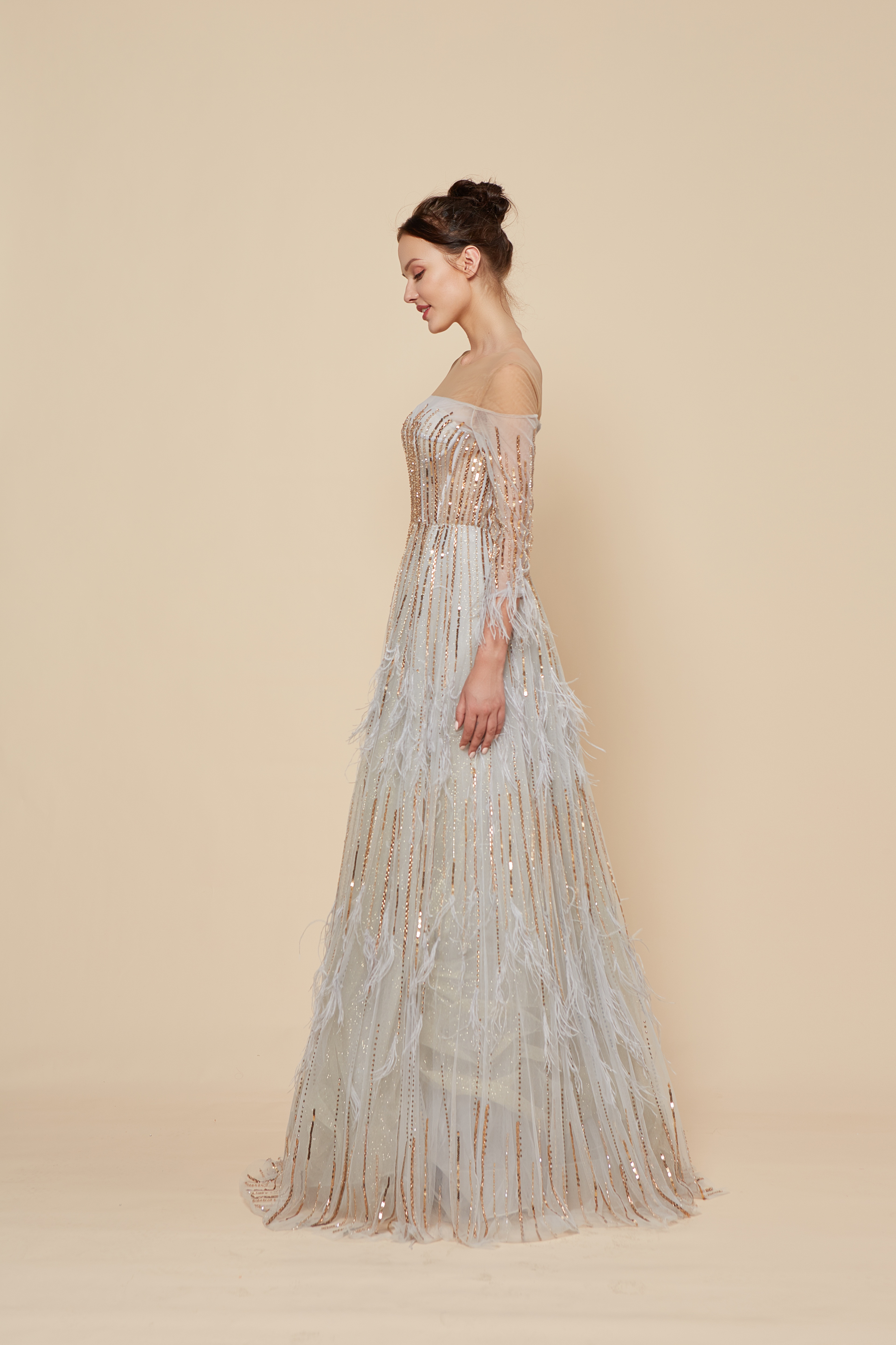 Ostrich hotsell feather gown