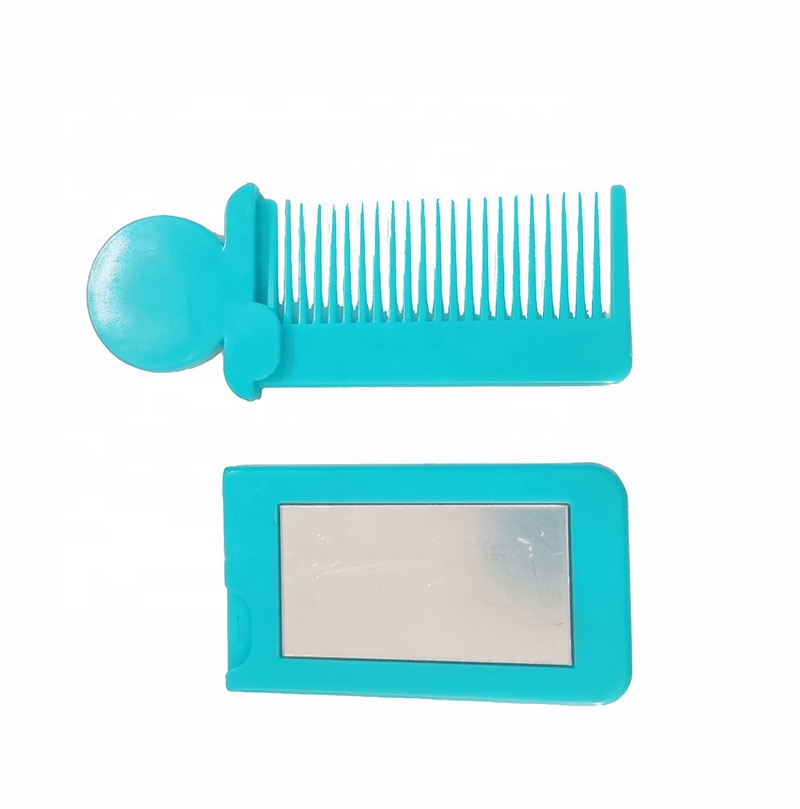 Hot Sale Plastic Comb With Mirror Pocket Comb Set 