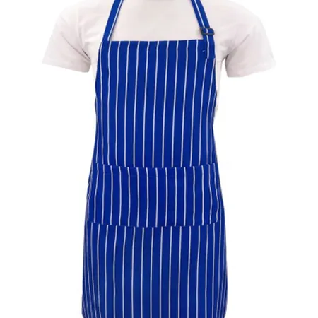 blue dress and white apron