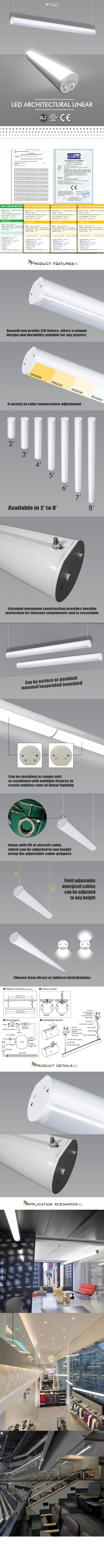 LED linear round suspended light