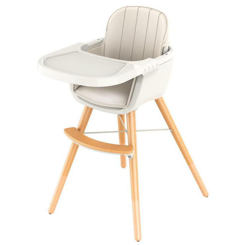 grey wooden high chair