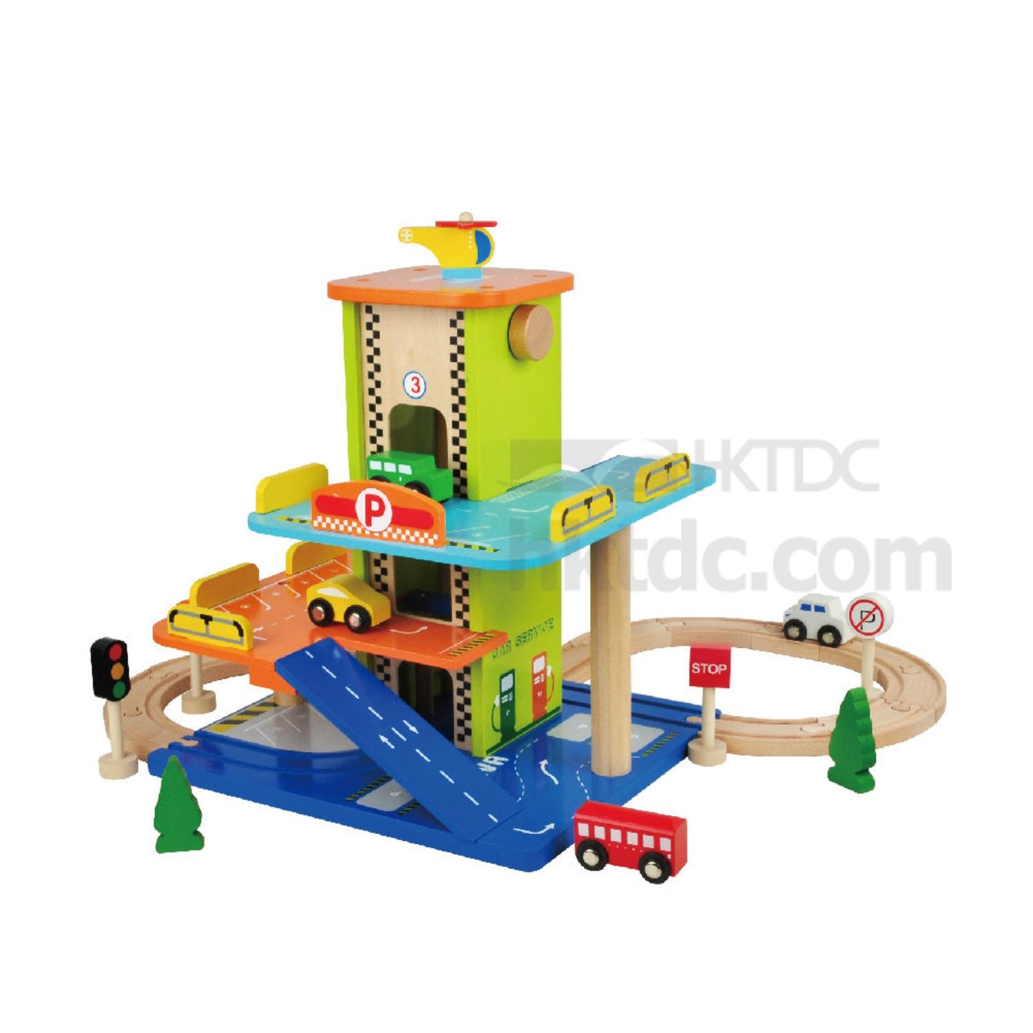 wooden train playset