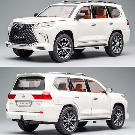 Car Model 1 24 Lexus 570 Off Road In Luxury Suv Model Car Zinc Alloy Pull Back Toy Car With Sound And Light For Kids Boy Girl Gift 玩具車 禮品 玩具和及體育用品