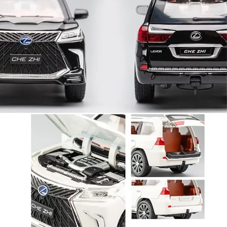 Car Model 1 24 Lexus 570 Off Road In Luxury Suv Model Car Zinc Alloy Pull Back Toy Car With Sound And Light For Kids Boy Girl Gift 玩具車 禮品 玩具和及體育用品