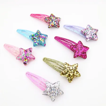 star shaped hair clips/hair snaps (glitter trapped) | Hair Accessories | Fashion Accessories star shaped hair clips/hair snaps (glitter trapped) | Hair Accessories | Fashion Accessories