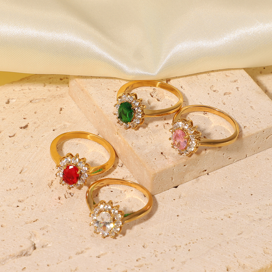 Hot selling zircon ring vintage fashionable stainless steel