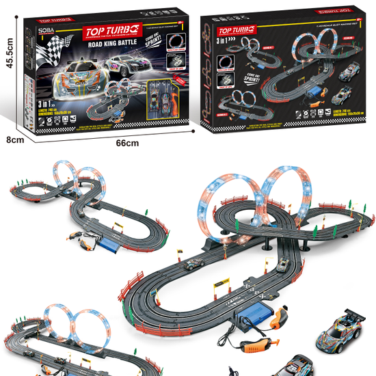 1:43 electric racing track luminous racing car with lighted track ...
