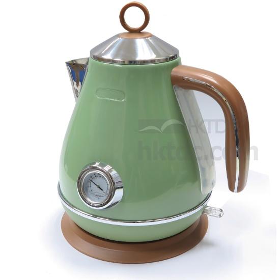 1.7L Stainless Steel Cordless Kettle with Temperature Meter Home