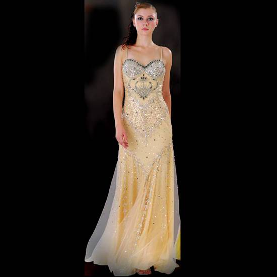 polyester evening gowns