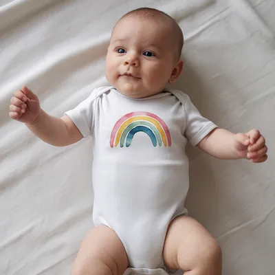 100% organic cotton chest print baby bodysuit