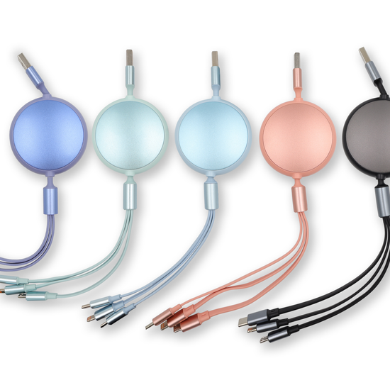 100W Aluminum Shell Retractable 1-to-3 Fast Charging Cable, 3-in-1 Fast ...