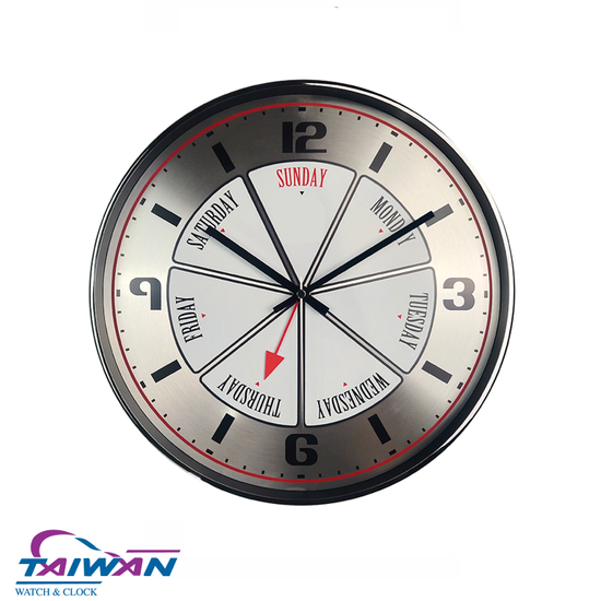 13Inch Aluminium Day Of the week Clock Clocks Watches & Clocks