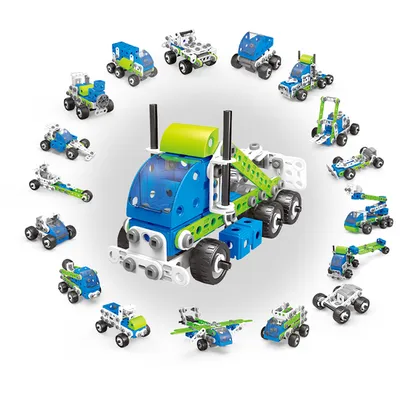 175pcs Hanye Build&play Juguete Boys 18 Models In 1 DIY Construction Engineering Toy Educational Children Building Set STEM Toys