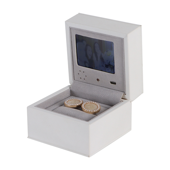 2.4 Inch LCD Screen Ring Box Luxury Wedding Gift Packaging Paper Craft ...