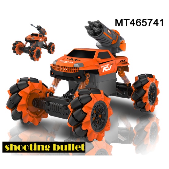  Vaiyer RC Rechargeable, Remote Control Stunt Car for Kids w/  2-in-1 Interchangeable Toy Bubble Blaster and Water Gun Tops, Rock Crawler  Off Road Vehicle w/ 360 Degree Movement (Orange) : Toys