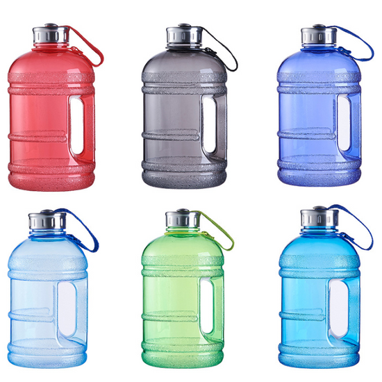 64 Oz Motivational Half Gallon Sports Water Bottle with Straw Camping