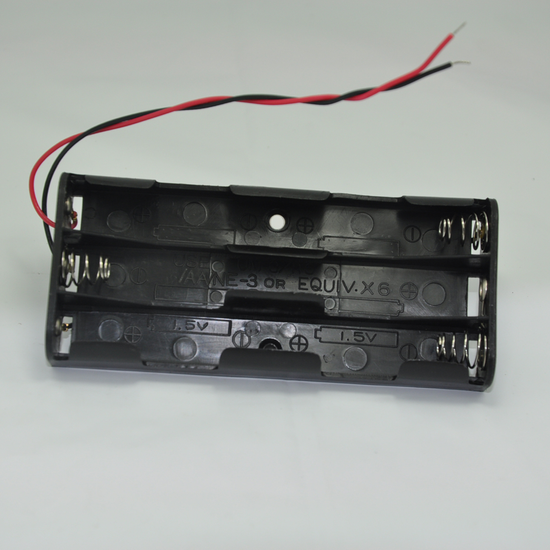 6xAA cell (UM3X6) Black plastic battery holder with lead wire Parts