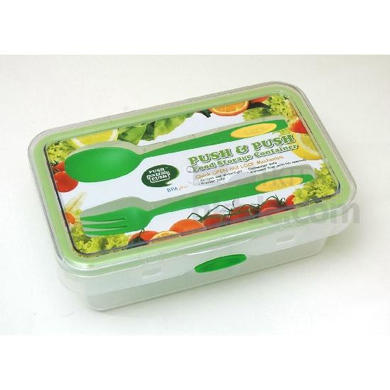 980 mL Rectangular Food Storage Container with Cutlery Set and Fixed ...