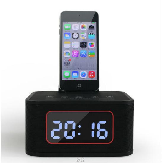 Alarm Clock Radio Bluetooth Speaker with Docking Station for iPhone 6