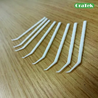 Angled plastic clearance toothpicks