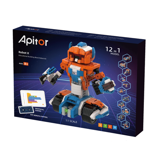 Apitor Robot X, App-Enabled Coding Toy for Kids, Remote Control Dinosaur  Robot, 600 Building Blocks, 12-in-1 Models, Multiple Motors and Sensors,  Ideal Gift for Boys and Girls Ages 8+ | STEM, STEAM & STREAM Toys |  Educational Toys