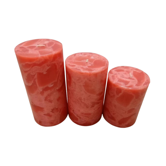 Assorted Candles Pillar Set of 3 Rustic Pillar Candles Unscented